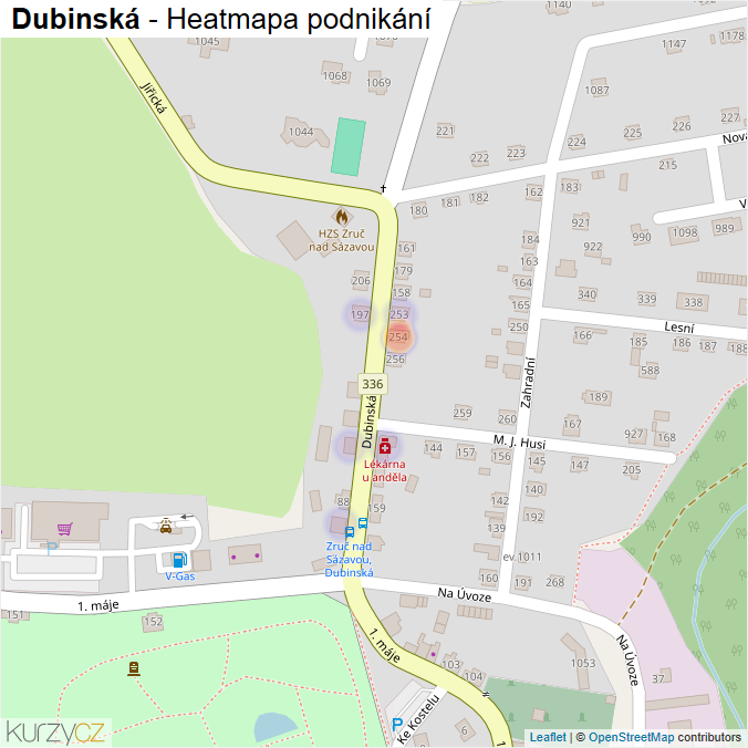 Mapa Dubinská - Firmy v ulici.
