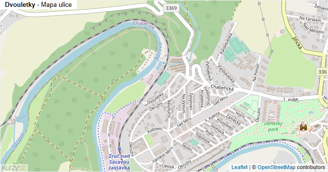 Dvouletky - mapa ulice