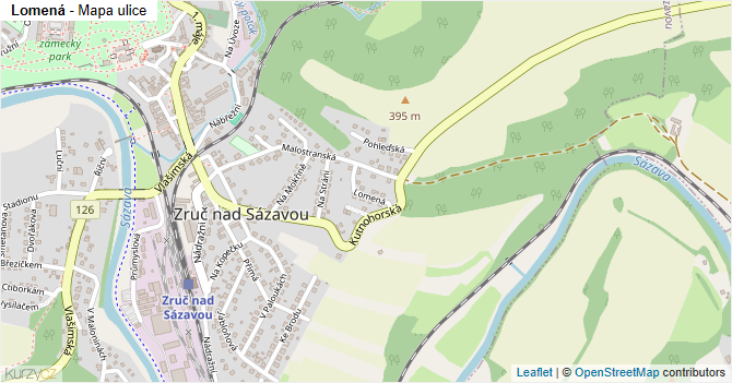 Lomená - mapa ulice