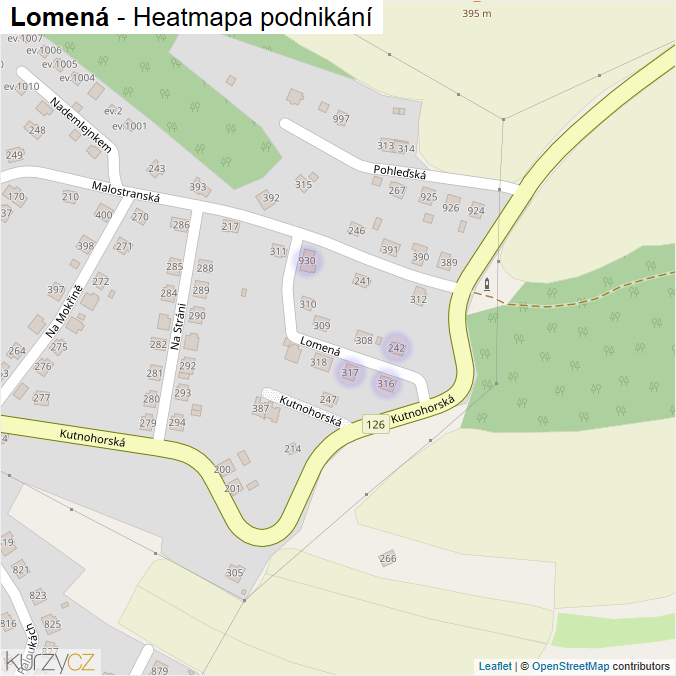Mapa Lomená - Firmy v ulici.