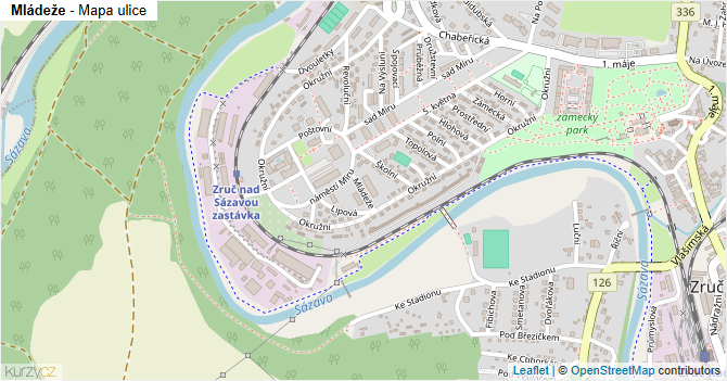 Mládeže - mapa ulice