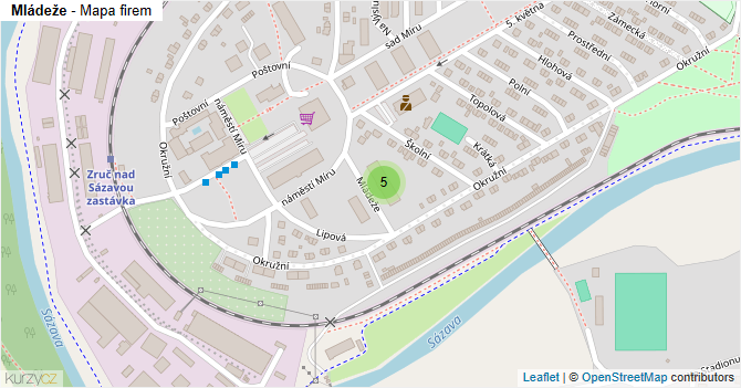 Mládeže - mapa firem
