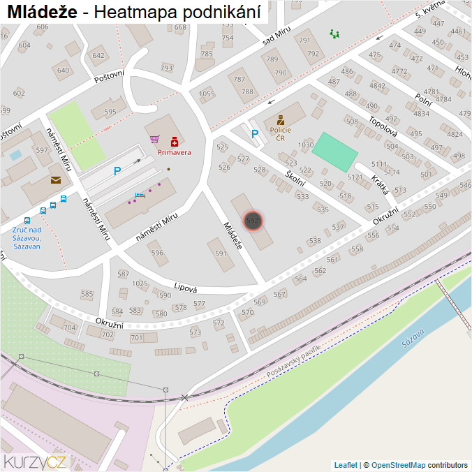 Mapa Mládeže - Firmy v ulici.