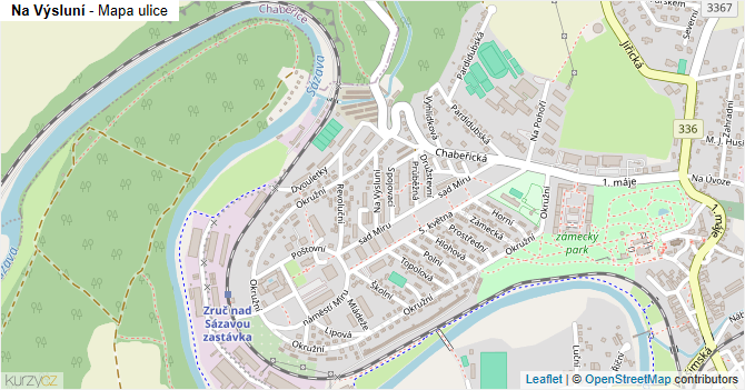 Na Výsluní - mapa ulice