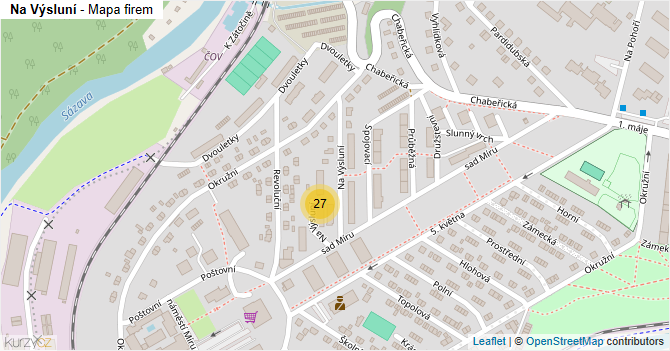 Na Výsluní - mapa firem
