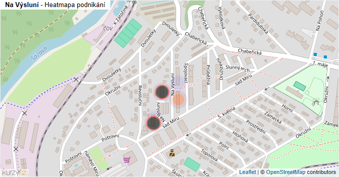 Na Výsluní - mapa podnikání