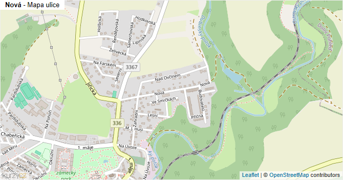 Nová - mapa ulice