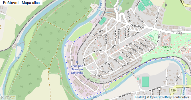 Poštovní - mapa ulice