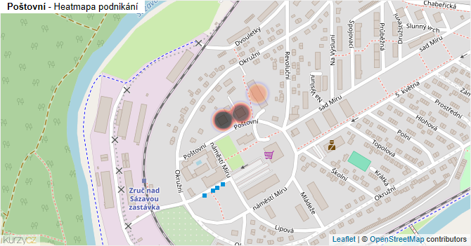 Poštovní - mapa podnikání
