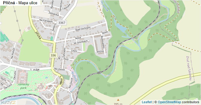 Příčná - mapa ulice