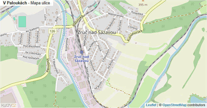 V Paloukách - mapa ulice