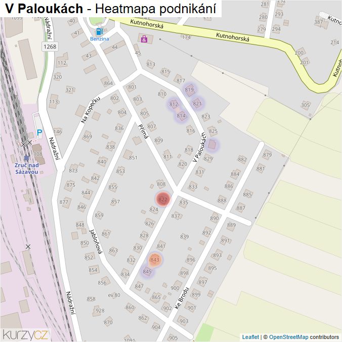 Mapa V Paloukách - Firmy v ulici.