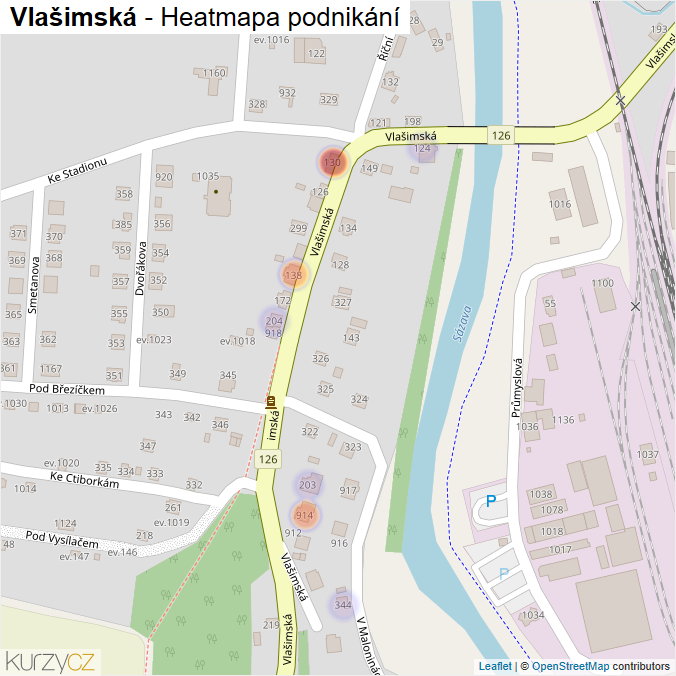 Mapa Vlašimská - Firmy v ulici.