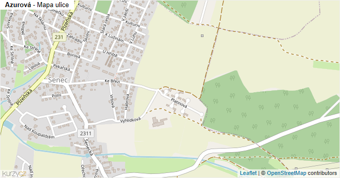 Azurová - mapa ulice