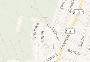 Jedlová v obci Zruč-Senec - mapa ulice