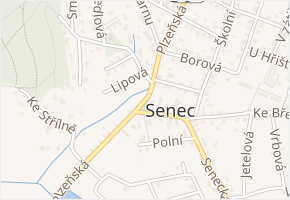 Jetelová v obci Zruč-Senec - mapa ulice