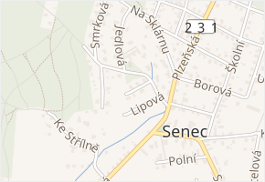 Modřínová v obci Zruč-Senec - mapa ulice