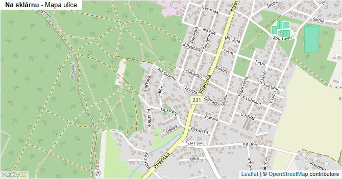 Na sklárnu - mapa ulice