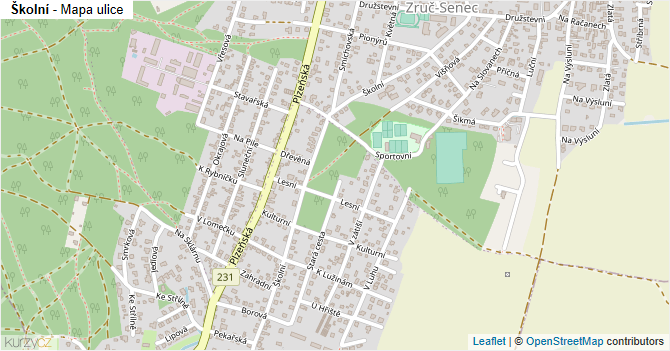 Školní - mapa ulice