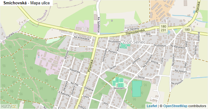Smíchovská - mapa ulice