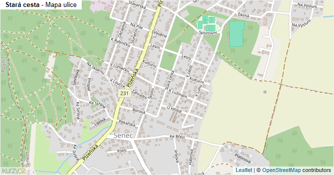 Stará cesta - mapa ulice