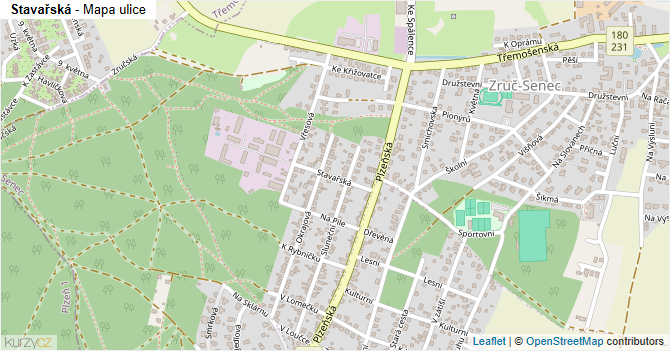Stavařská - mapa ulice