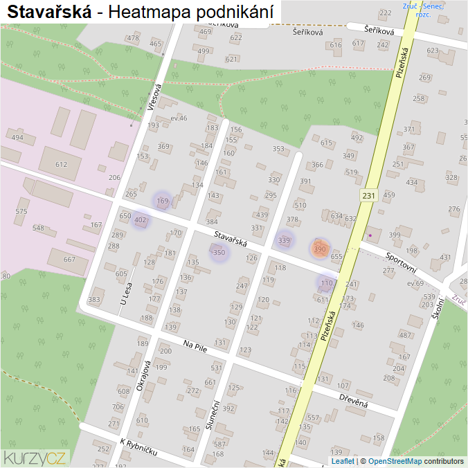 Mapa Stavařská - Firmy v ulici.