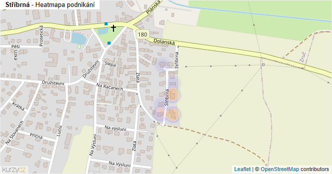 Stříbrná - mapa podnikání