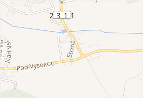 Strmá v obci Zruč-Senec - mapa ulice