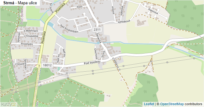 Strmá - mapa ulice