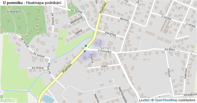 U pomníku - mapa podnikání
