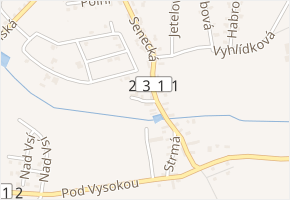 V brance v obci Zruč-Senec - mapa ulice