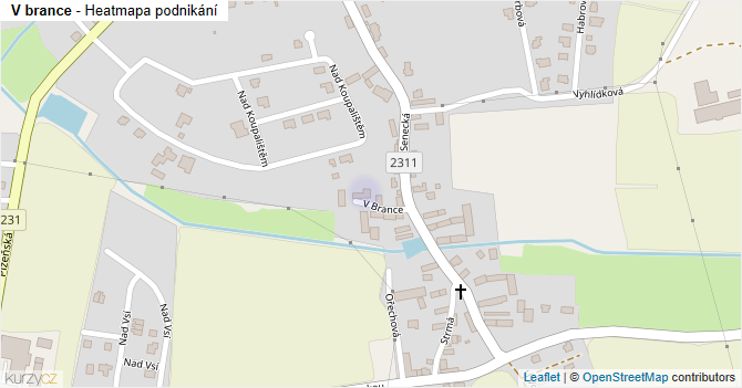 V brance - mapa podnikání