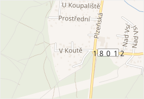 V koutě v obci Zruč-Senec - mapa ulice