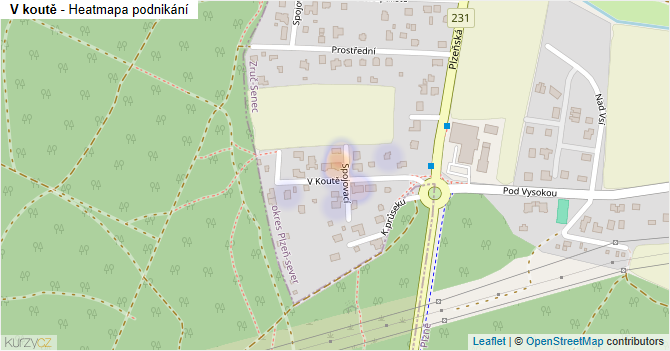 V koutě - mapa podnikání