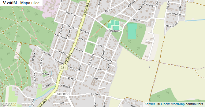 V zátiší - mapa ulice