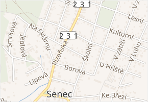 Zahradní v obci Zruč-Senec - mapa ulice