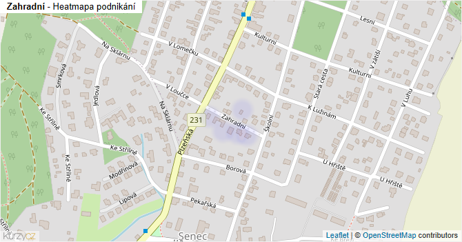 Zahradní - mapa podnikání