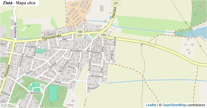 Zlatá - mapa ulice
