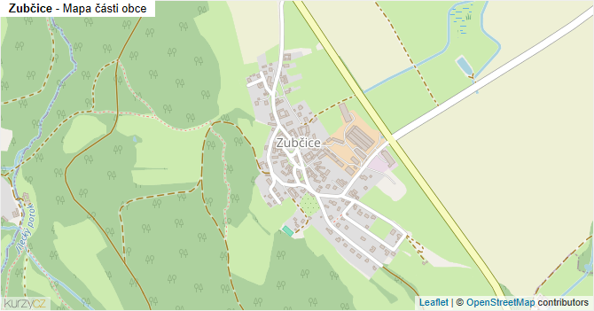 Zubčice - mapa části obce