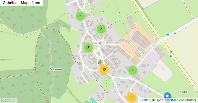 Zubčice - mapa firem