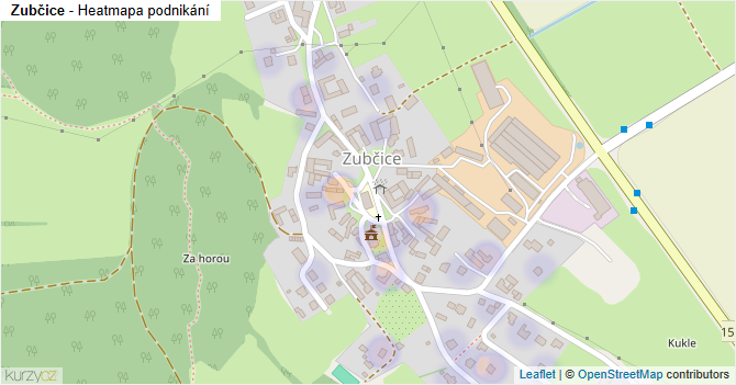 Zubčice - mapa podnikání