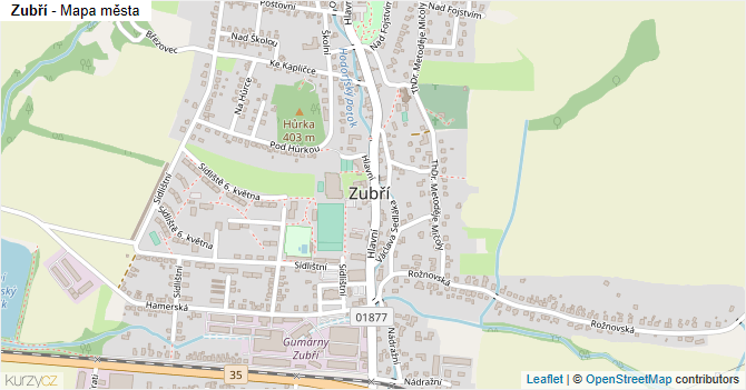 Zubří - mapa města