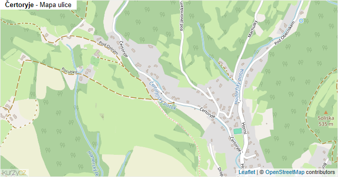 Čertoryje - mapa ulice
