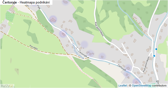 Čertoryje - mapa podnikání