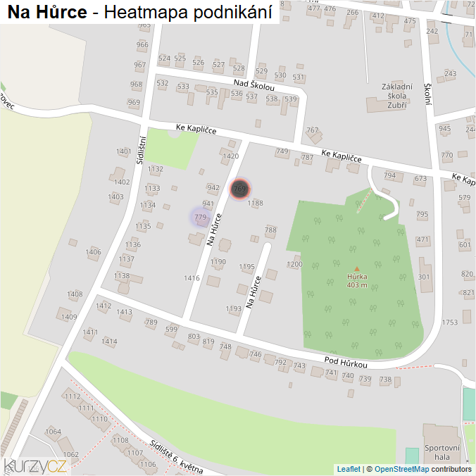 Mapa Na Hůrce - Firmy v ulici.