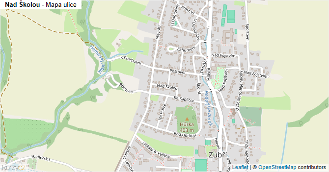 Nad Školou - mapa ulice