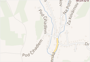 Pod Čihadlem v obci Zubří - mapa ulice
