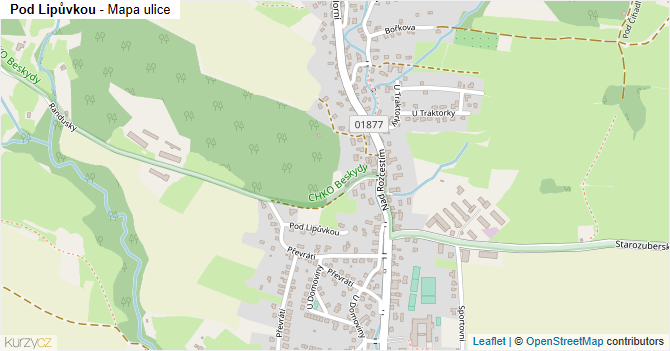 Pod Lipůvkou - mapa ulice