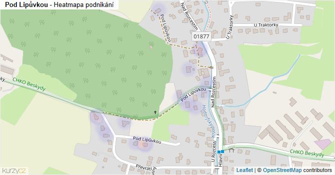 Pod Lipůvkou - mapa podnikání